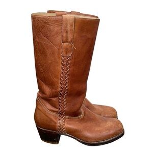 VINTAGE Sportabouts Leather Western Cowboy Boots Brown 10.5 D
